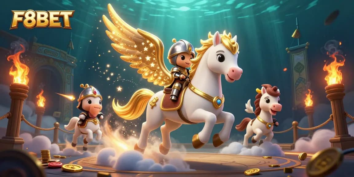 Experience thrilling gameplay at F8BET with celestial characters amidst a vibrant casino atmosphere.