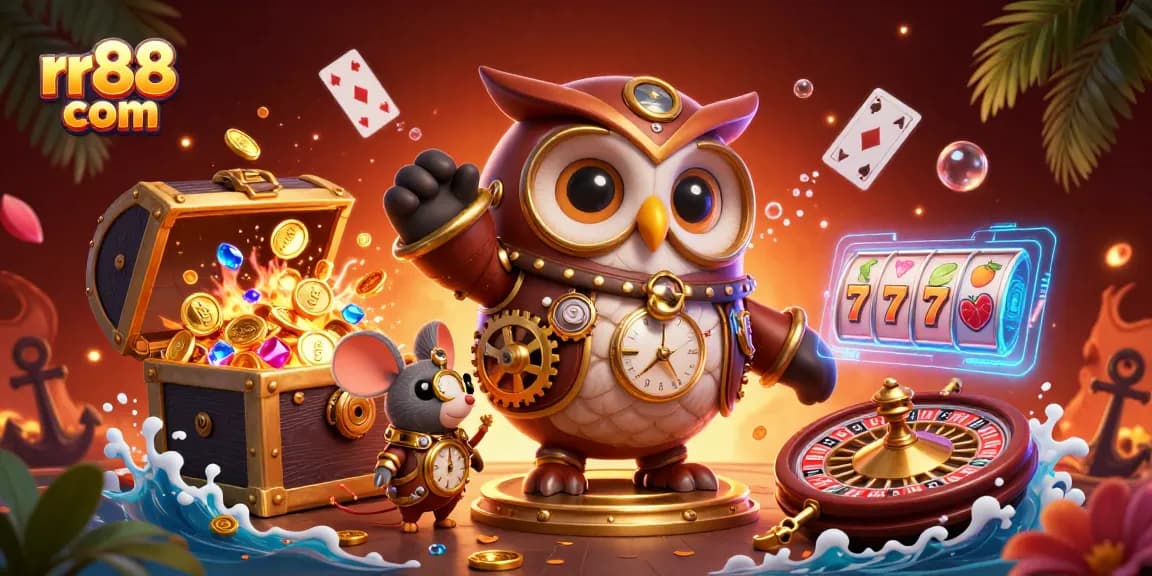 Engage in thrilling gaming adventures at rr88 com with vibrant casino elements and unique characters.