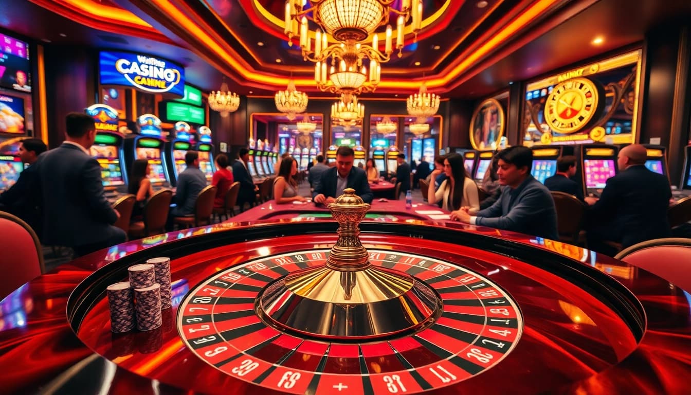 Experience thrilling online gaming at https://f8bet.net.in/ with vibrant poker chips and roulette excitement.