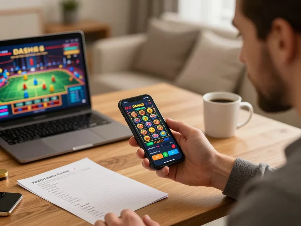 Person using dash88 casino app on smartphone for online gaming, reflecting modern gambling strategies.