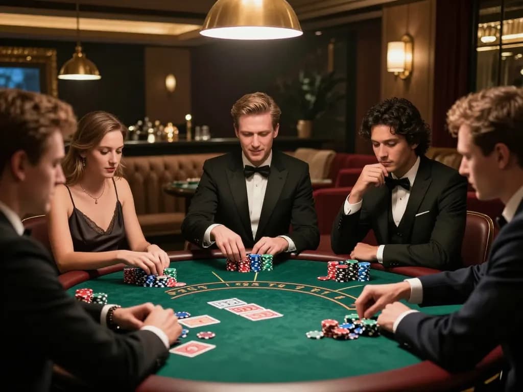 Friends enjoying a high-stakes poker game at home, highlighting the engaging experience of tic 88.
