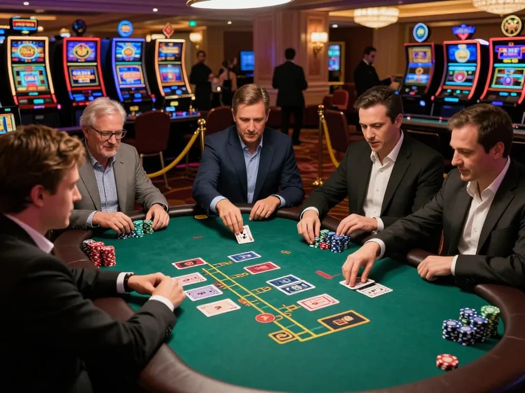 Players engaging in a thrilling blackjack game at 888New casino, showcasing strategy and excitement