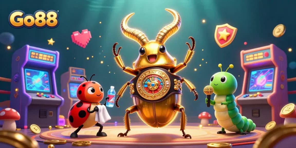 Experience the excitement of Go88 with vibrant arcade-inspired characters and casino elements.