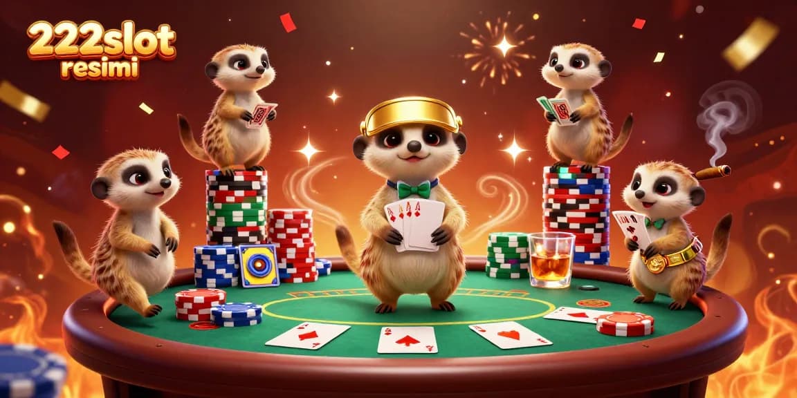 Permainan kasino yang menarik dengan 222slot resmi dan koloni meerkat yang lucu.