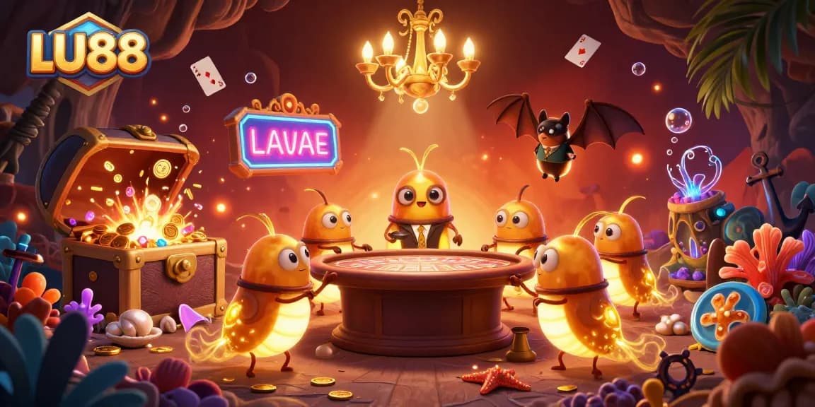 LU88 illuminates the cave casino experience with glowworms and exciting game elements.
