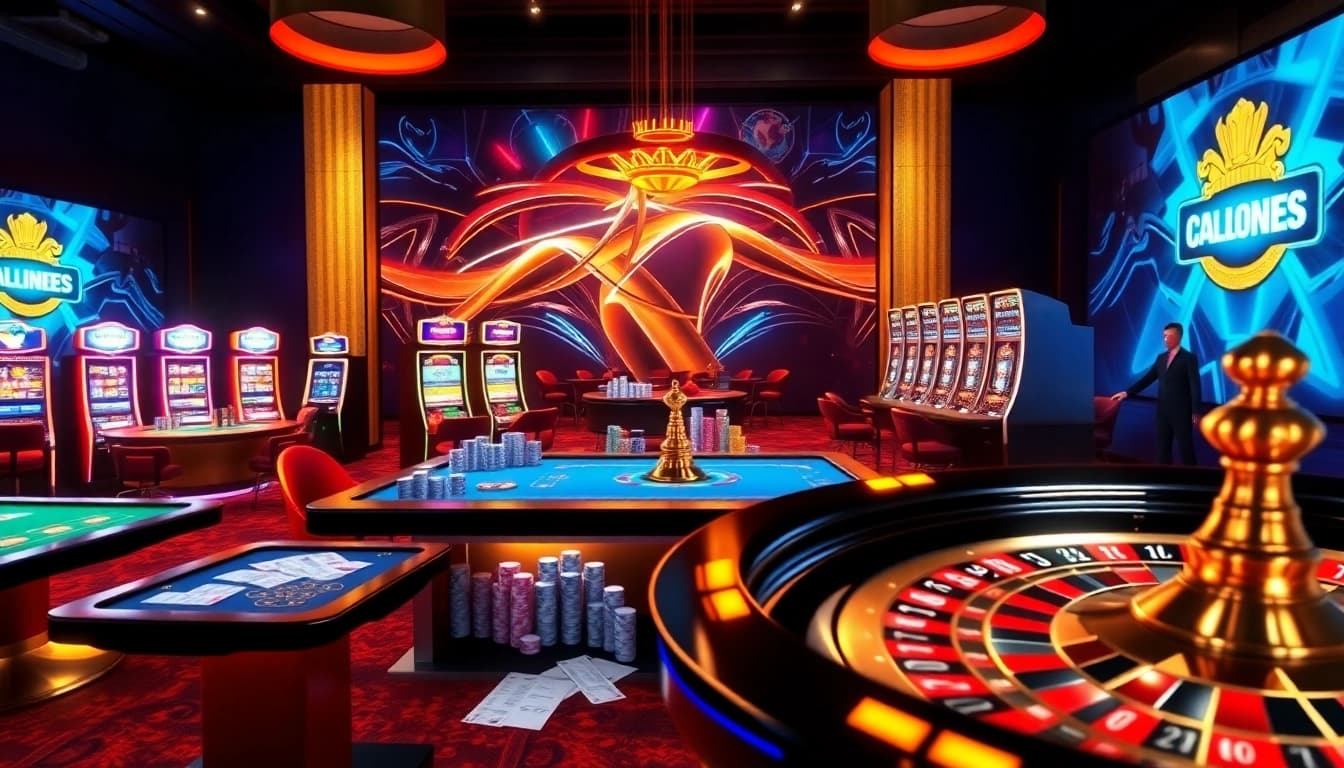 Engage with sbobet link alternatif in a vibrant online gambling environment featuring poker chips and slot machines.