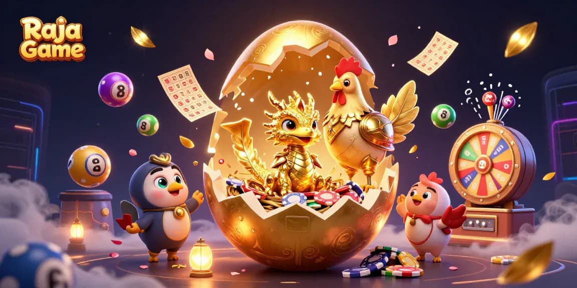 Engage in thrilling gameplay with Raja Game lottery and dynamic rewards amidst vibrant elements.