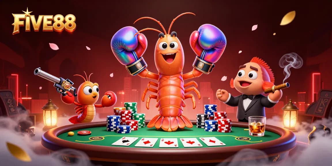 Engage in thrilling gameplay at FIVE88 with poker dynamics and vibrant casino elements.