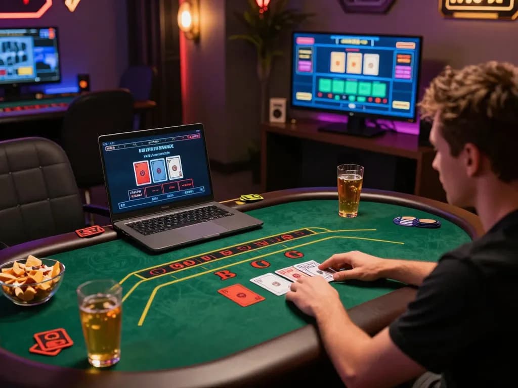 Player engaging with live dealer blackjack on BL555 platform, showcasing excitement and strategy in online gaming.