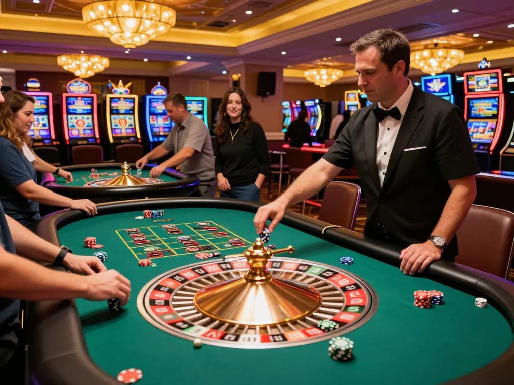 Exciting roulette action at uk88 com casino with players placing bets