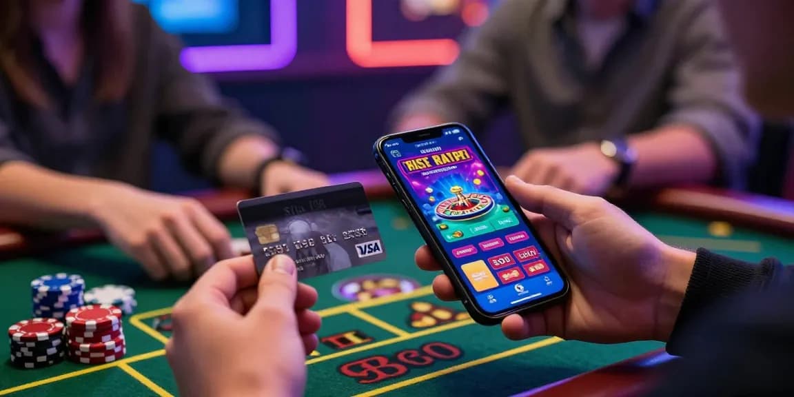 Online gameplay at casinos that accept credit cards with vibrant visuals and engaging atmosphere.