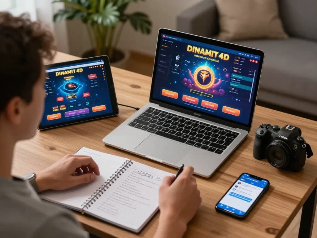 Engaging online gaming session on dinamit4d platform showcasing responsible gambling at home.