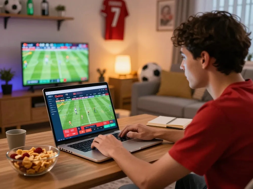 Cakhia TV enhances sports betting experience for football fans watching live matches at home.