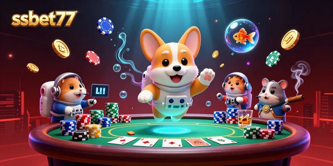 Experience thrilling gameplay action at ssbet77 with corgi astronauts in a packed casino image
