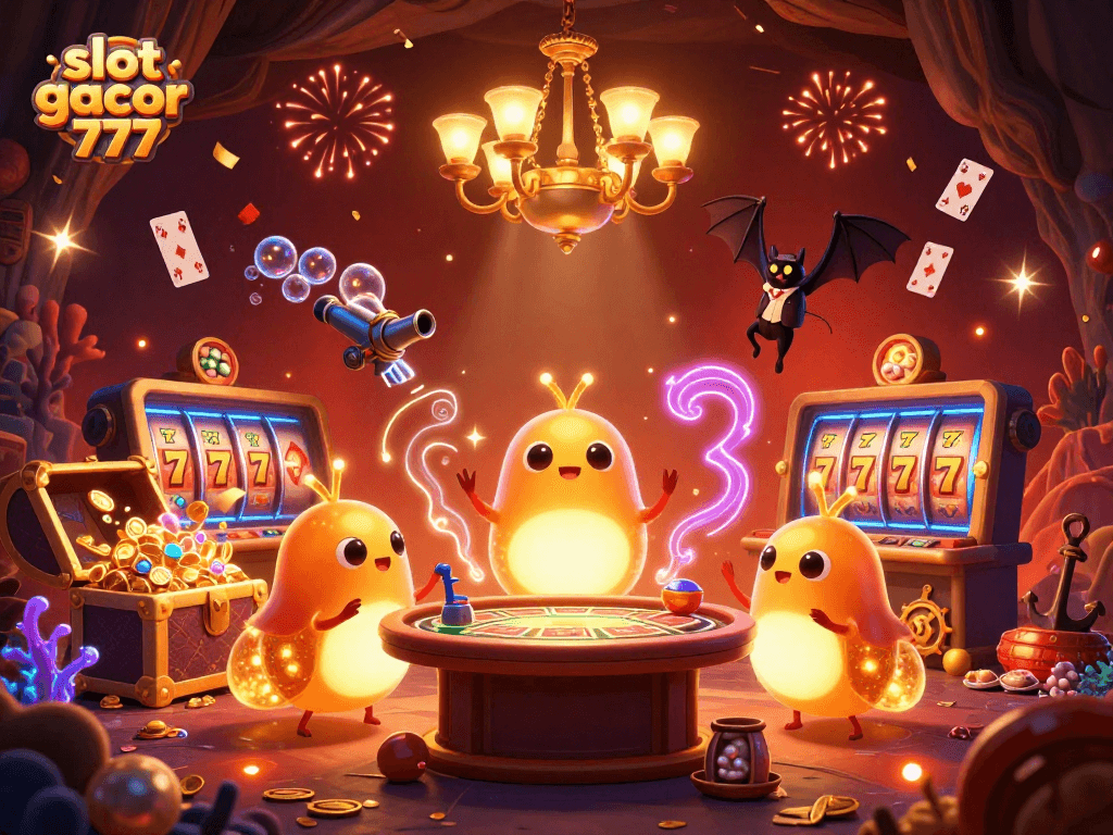 Experience thrilling slot gacor 777 action in a vibrant cave casino full of glowing treasures.