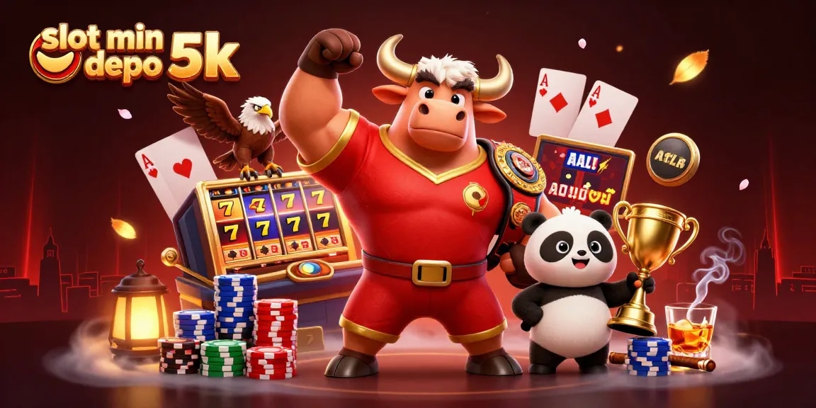 Experience the excitement of slot min depo 5k with vibrant characters and dynamic game elements in a lively casino setting.