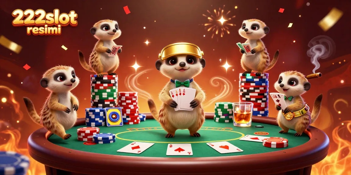Permainan kasino yang menarik dengan 222slot resmi dan koloni meerkat yang lucu.