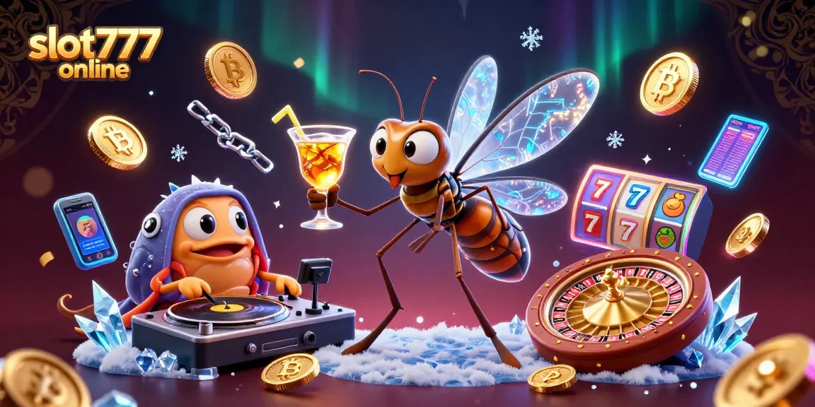 Experience the excitement of slot777 online with vibrant casino elements in a colorful digital illustration.