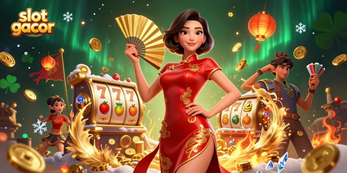 Experience the thrill of slot gacor gaming with vibrant characters and dynamic elements in casino action.