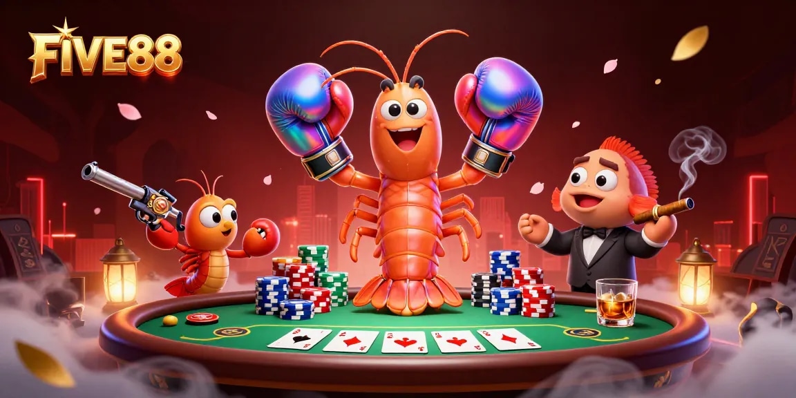 Engage in thrilling gameplay at FIVE88 with poker dynamics and vibrant casino elements.
