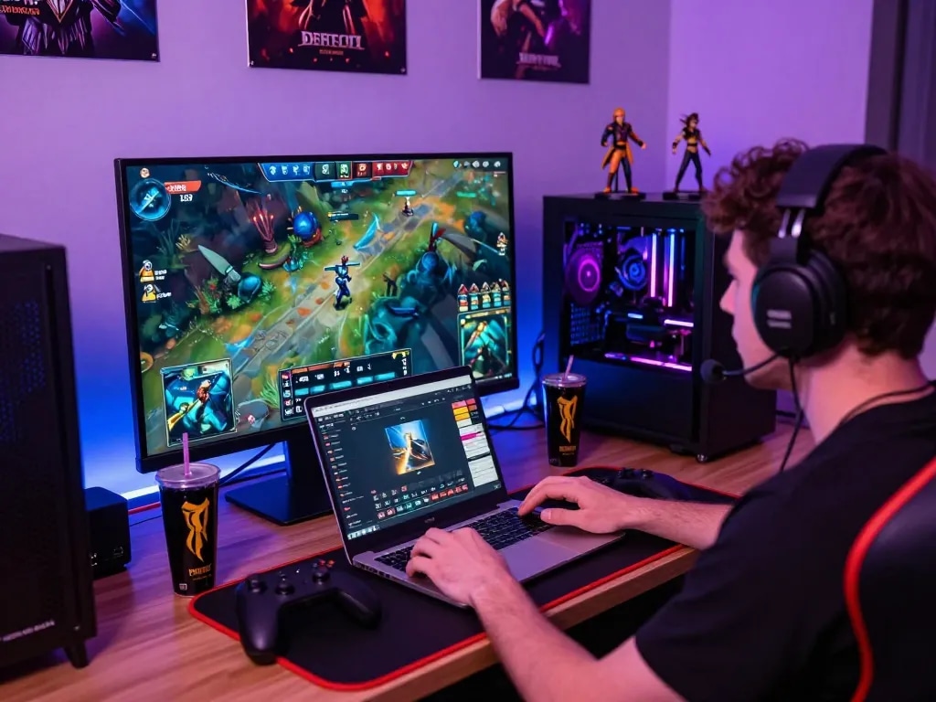 Engaged gamer on GGLBet Singapore betting site for real-time Dota 2 matches.