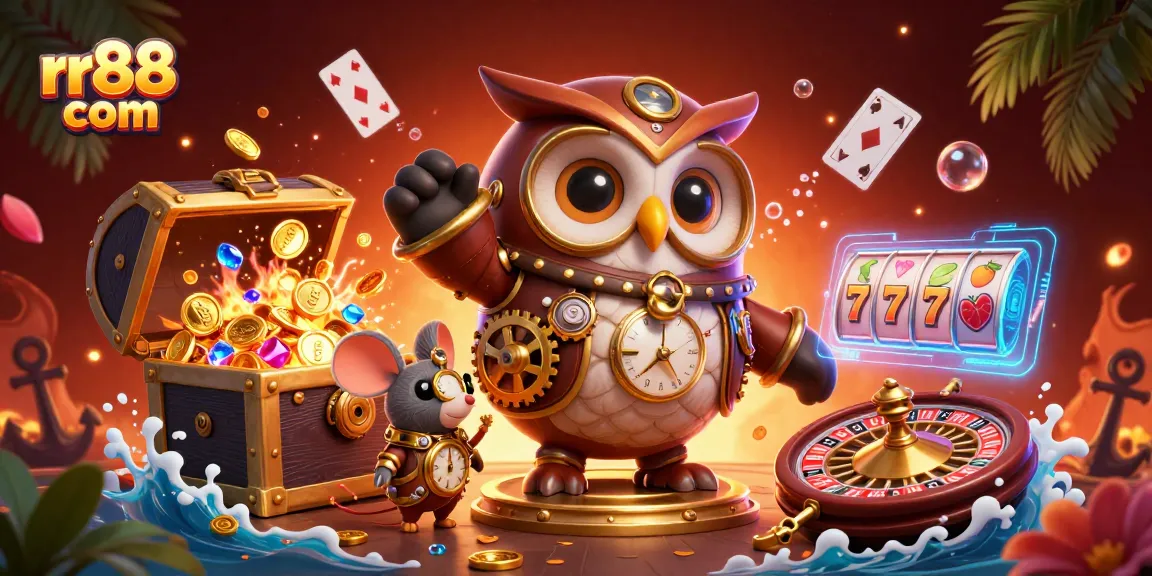 Engage in thrilling gaming adventures at rr88 com with vibrant casino elements and unique characters.