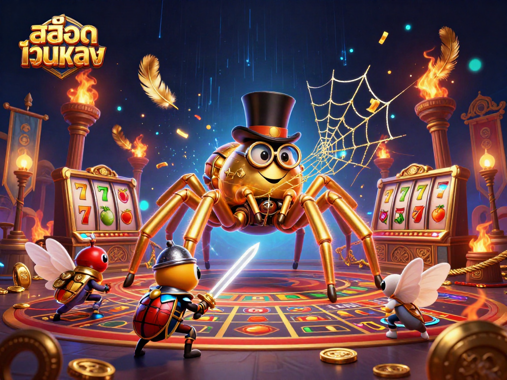 Engage in thrilling สล็อตเว็บตรง gameplay with vibrant 3D characters and casino elements.