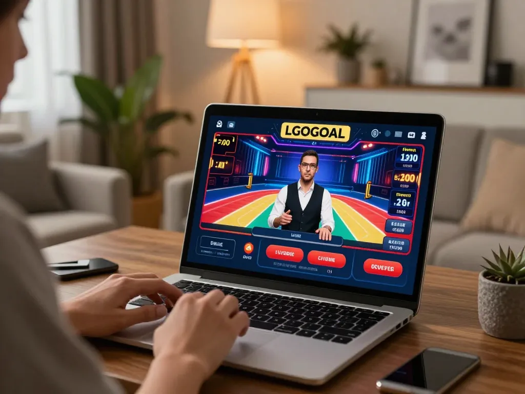 Experience LGOGOAL online gaming with a sleek setup and engaging live dealer action