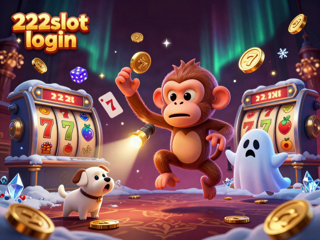 Jelajahi 222slot login dengan suasana fantastis bertema kasino dan karakter lucu.