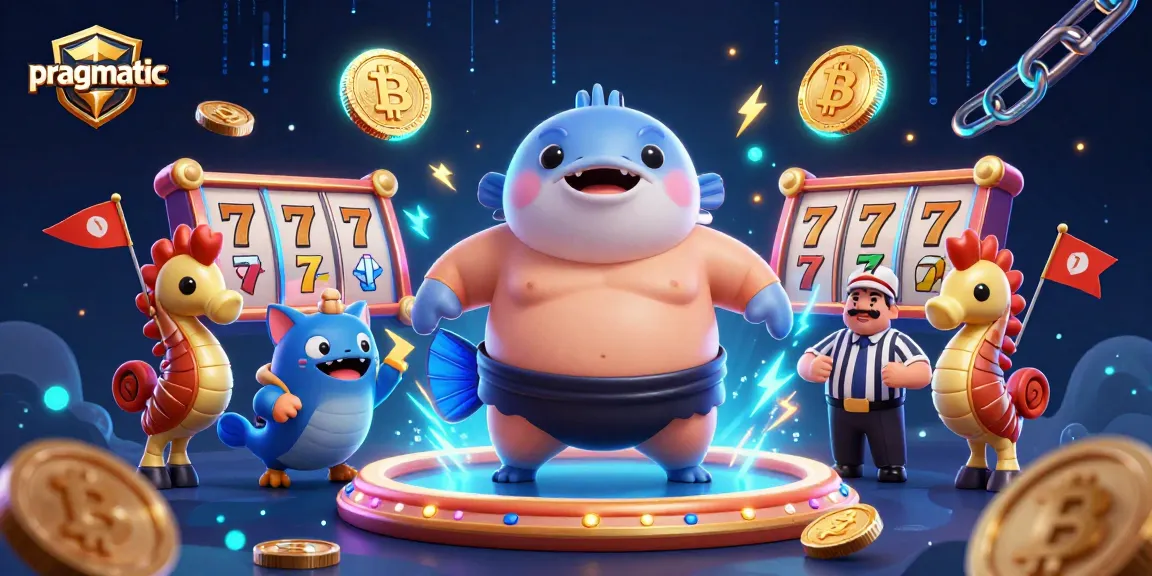 Experience pragmatic gaming excitement with a dynamic illustrated slot scene featuring a sumo fugu.