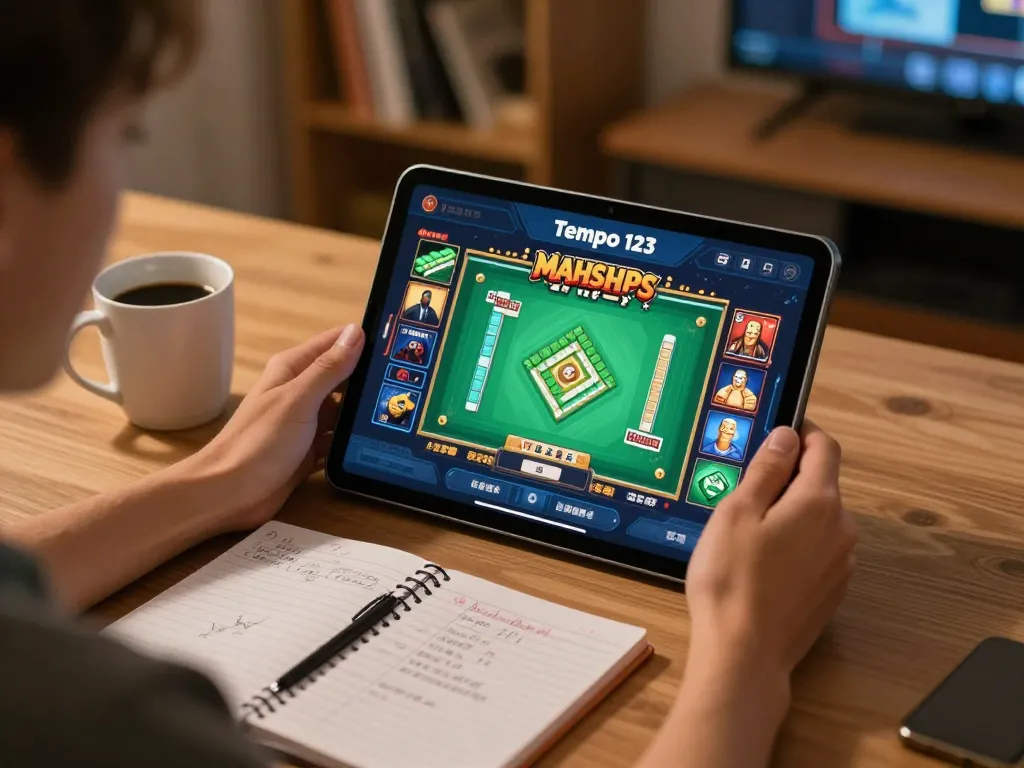 Engaging with the Tempo 123 app during Mahjong Ways gameplay, showing betting strategies and analysis.