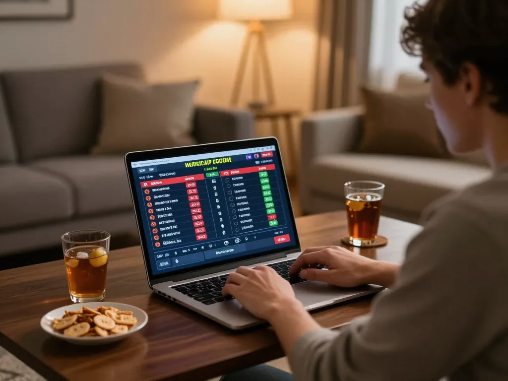 Engaged player betting on nhà cái 8xbet during a sports event with focused interface.