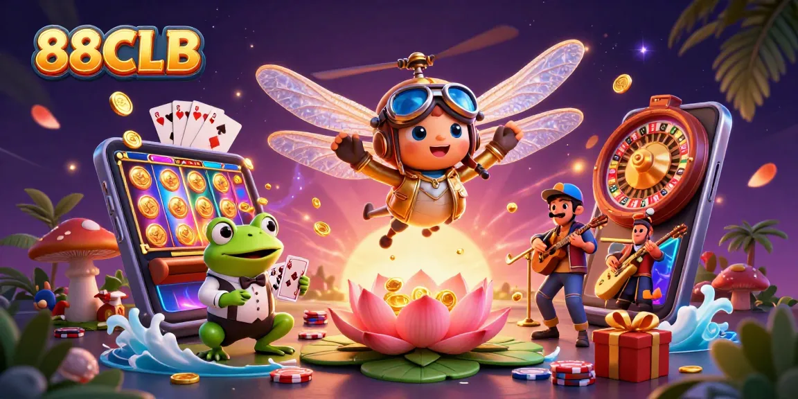 Experience thrilling gaming adventures at 88CLB with vibrant casino characters and exciting gameplay elements.