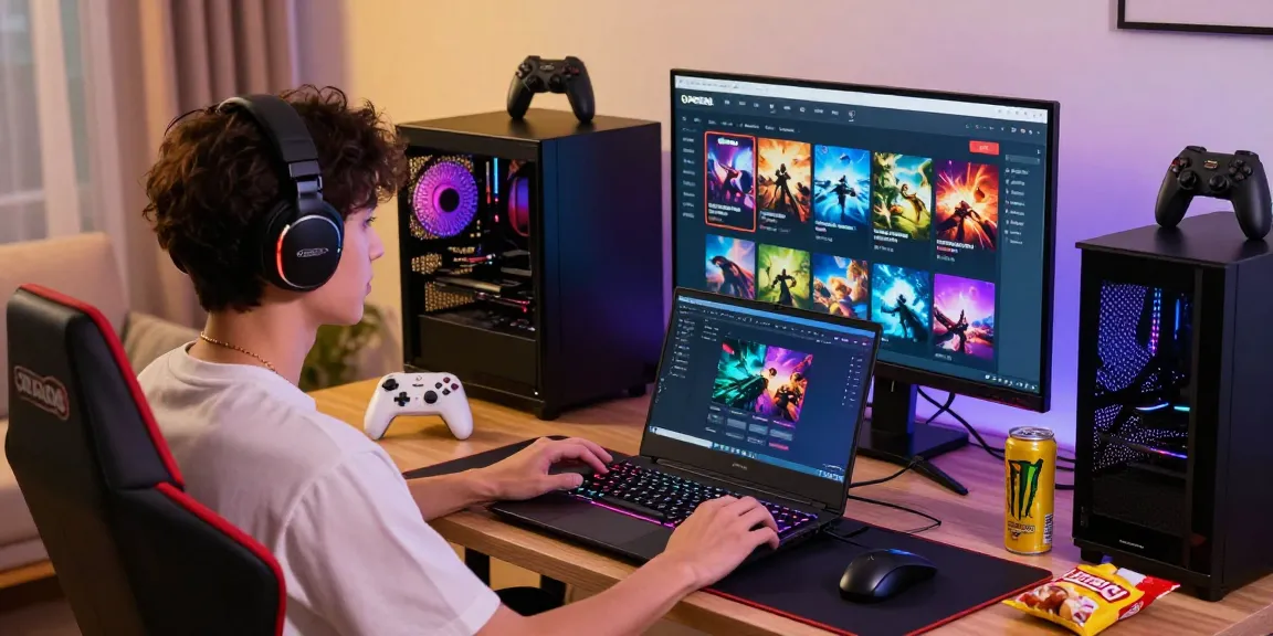 Exciting gaming setup with OPEN88 interface showcasing vibrant game options, perfect for modern gamers.