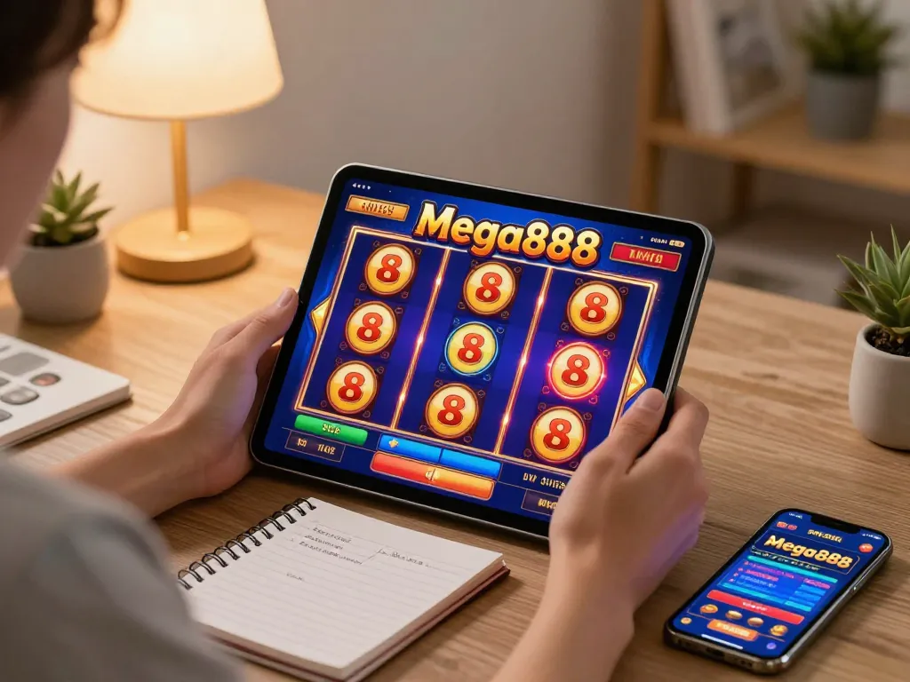 Play Mega888 with free credit mega888 in a cozy online gaming scene at home.
