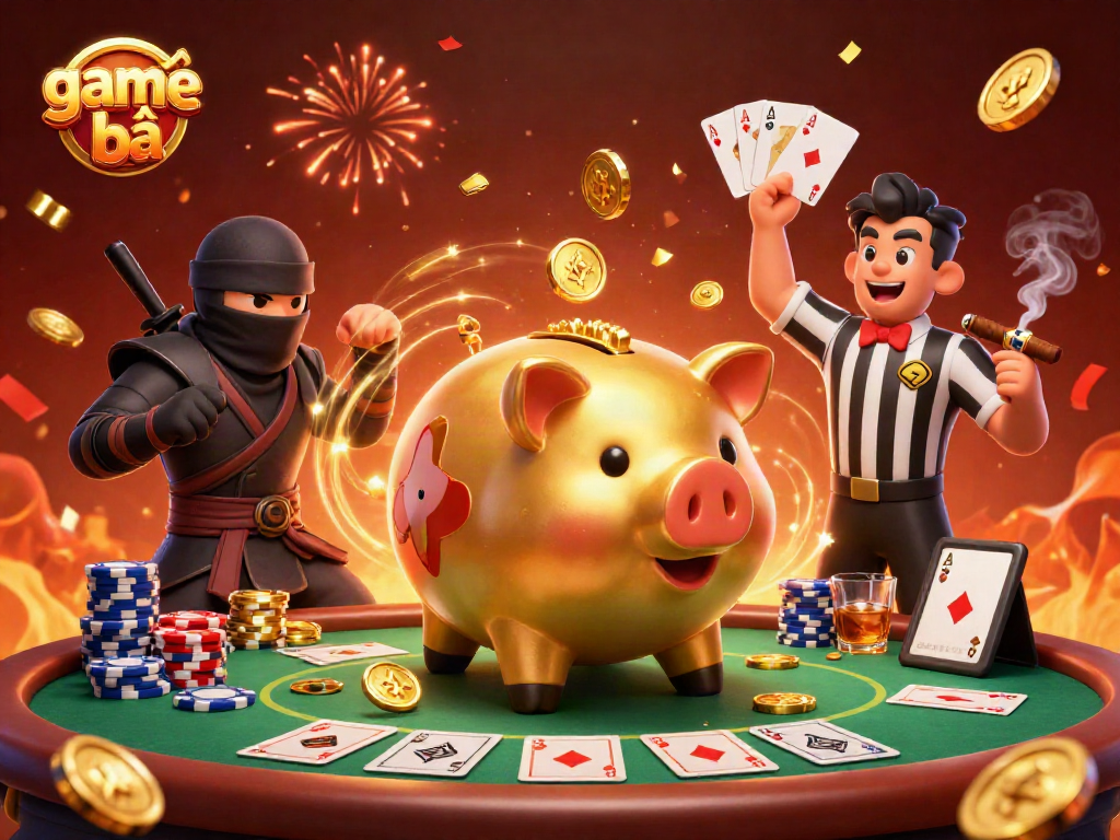Play engaging game bài with dynamic animated characters in a vibrant casino setting.