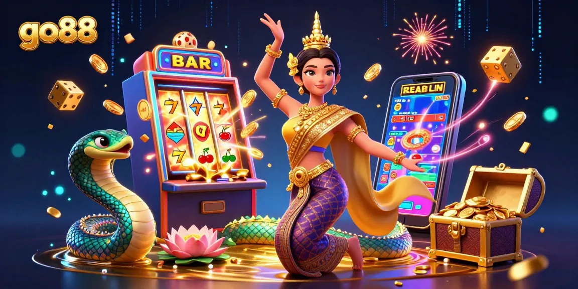 Spin to win at go88 with a lively Asian casino scene filled with jackpot excitement and colorful gaming elements.