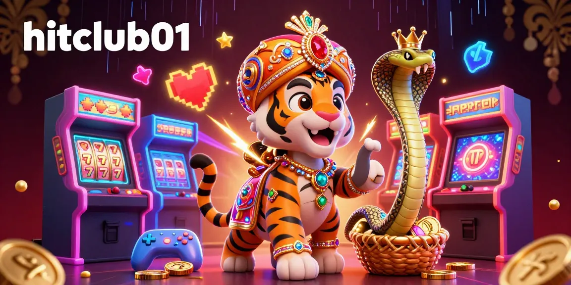 Gameplay excitement at hitclub01 with tiger and elephant amidst vibrant gaming elements.