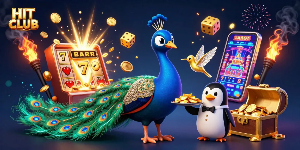 Spin and win big at HIT CLUB with a colorful 3D casino gaming scene filled with excitement.