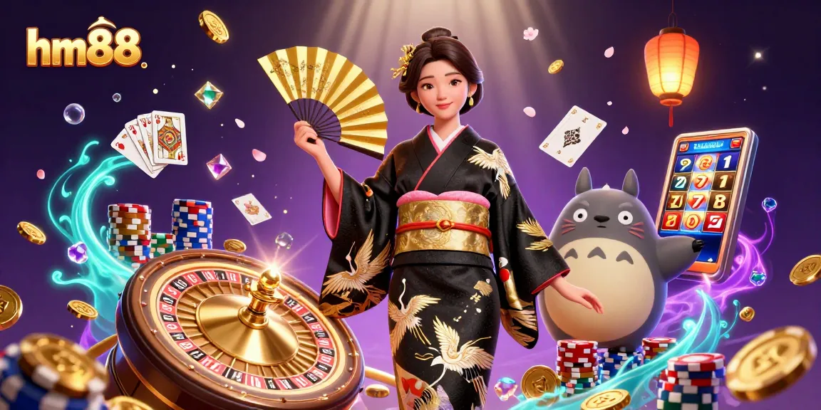 Experience thrilling gaming at hm88 with vibrant characters and dynamic casino elements.