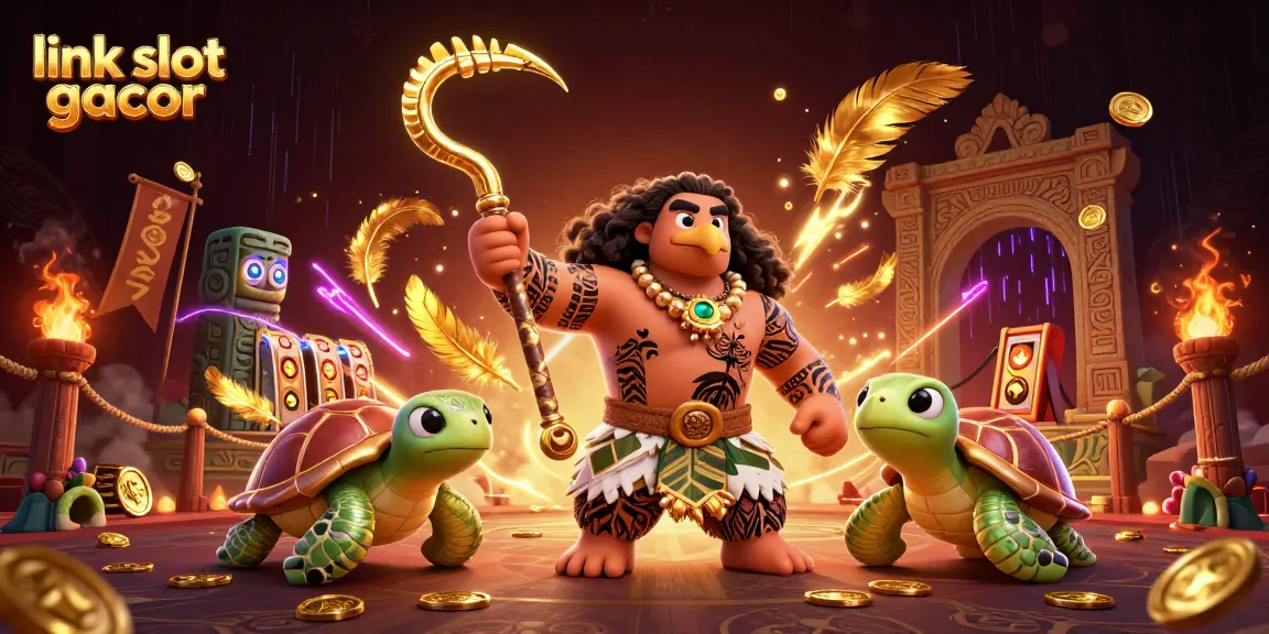 Spin to win big with link slot gacor illustration showcasing vibrant casino elements and characters.