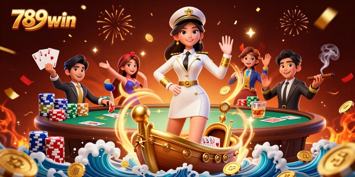 Play poker and win big with 789win at a dynamic casino experience featuring vibrant characters.