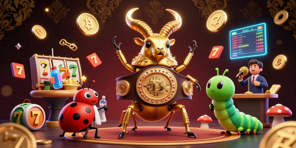 88m captures excitement as a giant stag beetle dominates the scene in a boxing ring filled with vibrant gambling elements.