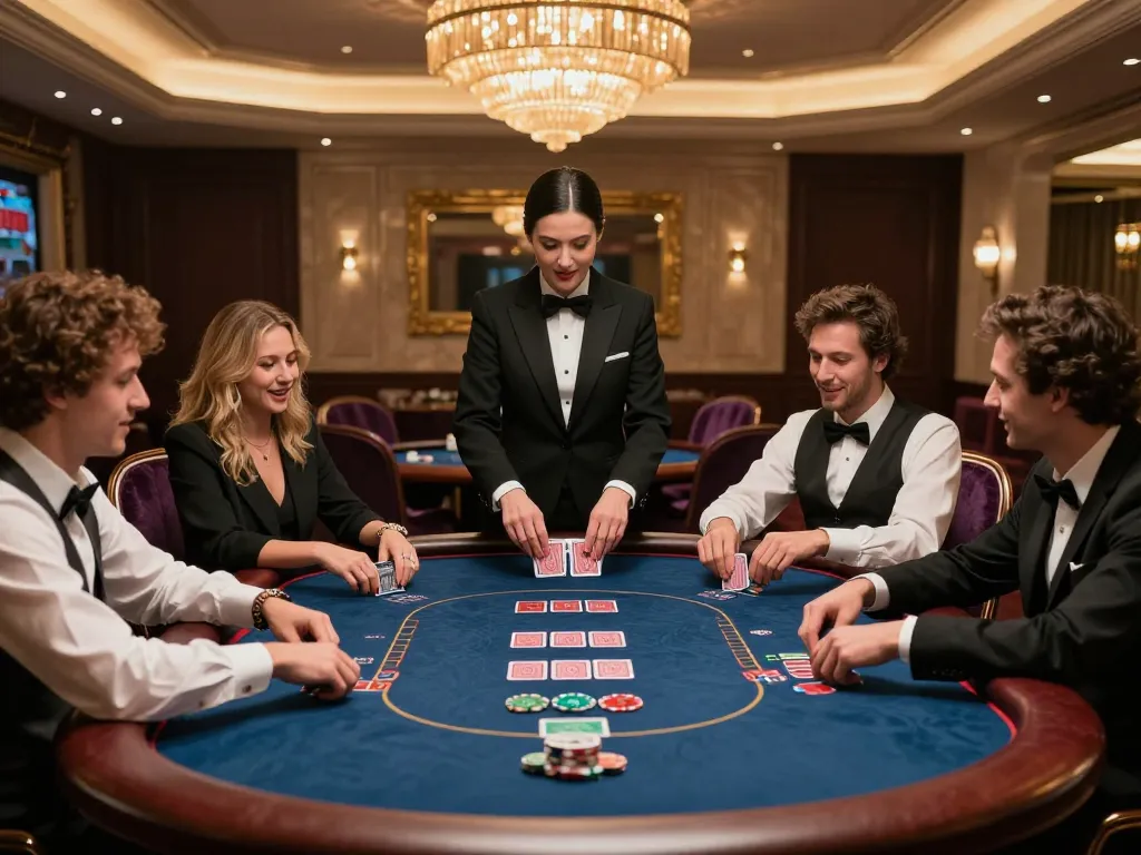 Playing poker in an elegant VIP area at 789win casino, showcasing high-stakes gameplay.
