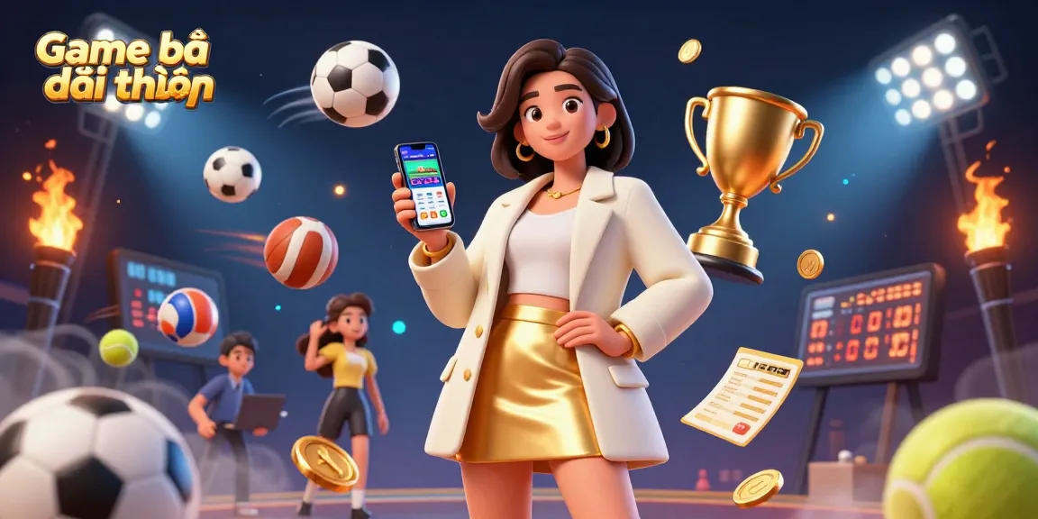 Experience thrilling Game bài đổi thưởng with a friendly gamer showcasing a sports betting app in an engaging scene.