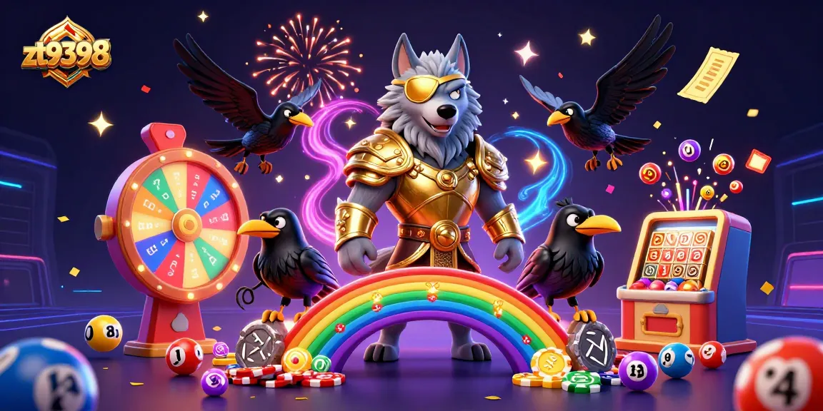 Engage in exhilarating gaming adventures with zt9398 as Odin watches over bright lottery balls and casino prizes!