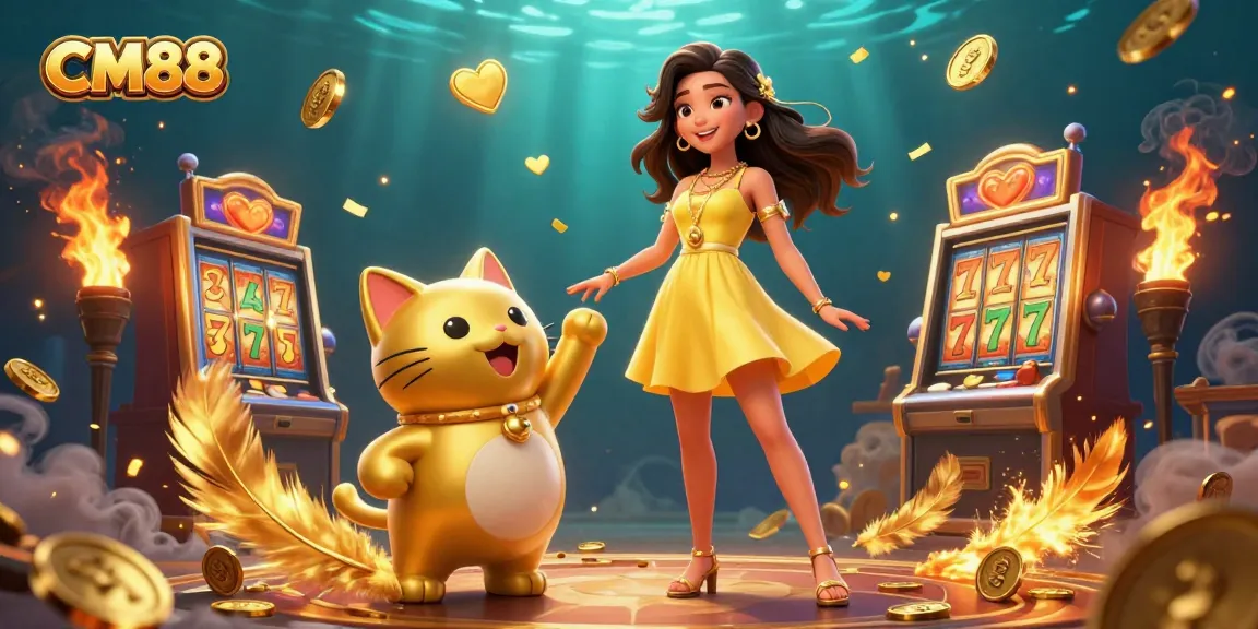Experience excitement with CM88’s slot games featuring vibrant characters and shimmering rewards.