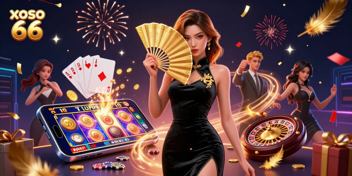 Engage with the exciting world of xoso 66, showcasing vibrant slot games and captivating casino elements.