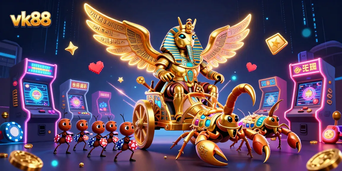 Experience the thrill of vk88 with a vibrant casino-themed scene showcasing rich gaming elements.