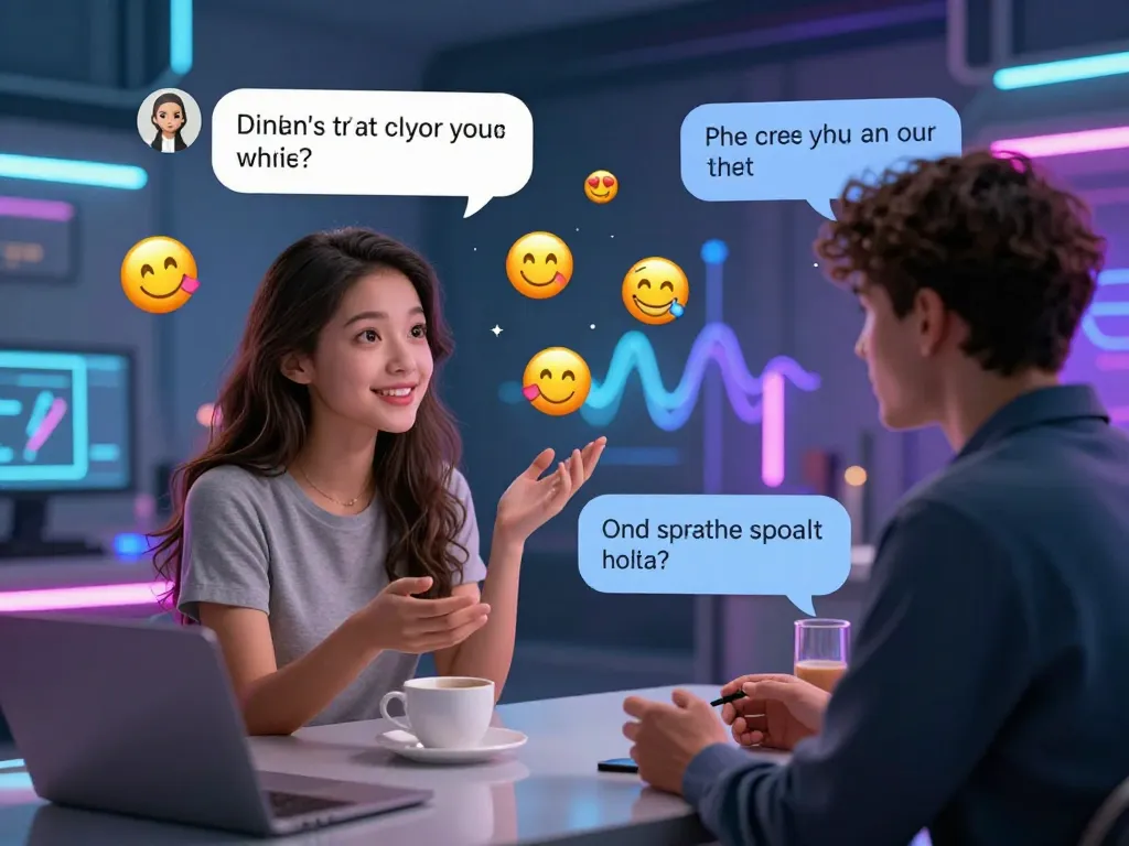 Engaging ai sex chat scene with customizable AI companion in vibrant digital landscape.